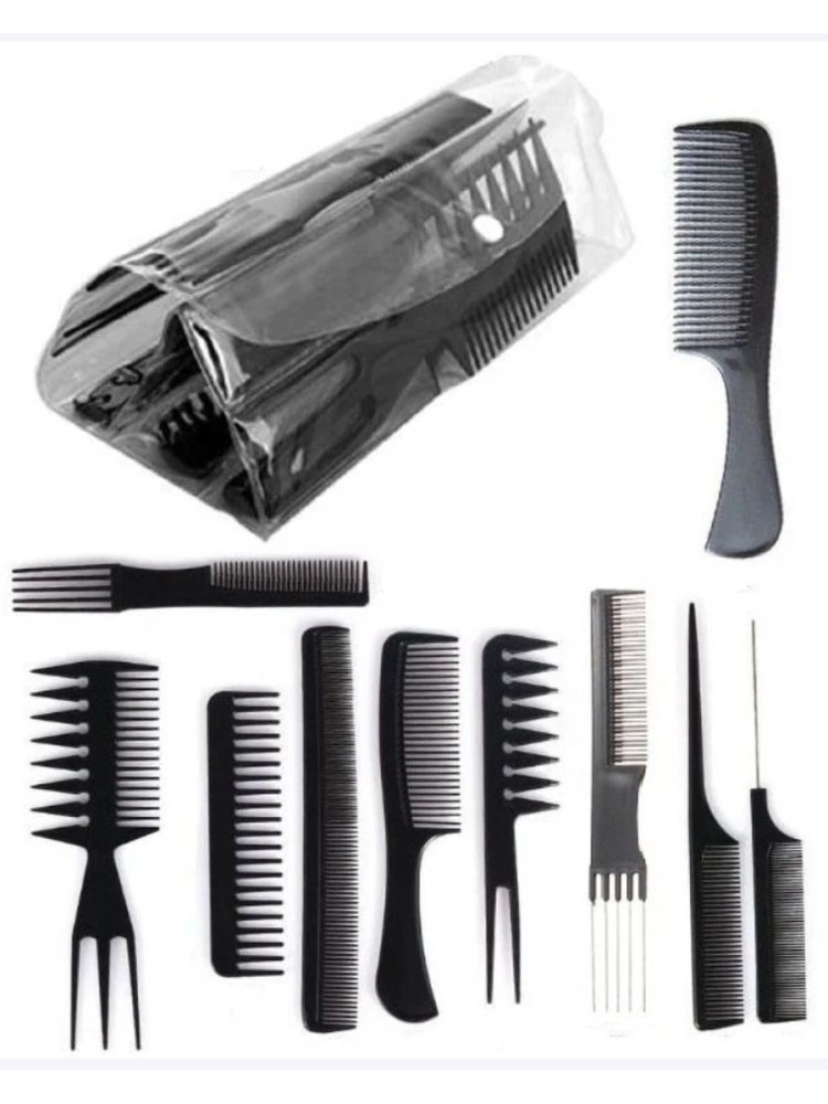 Набор расчесок парикмахерский TNL 10 шт фото