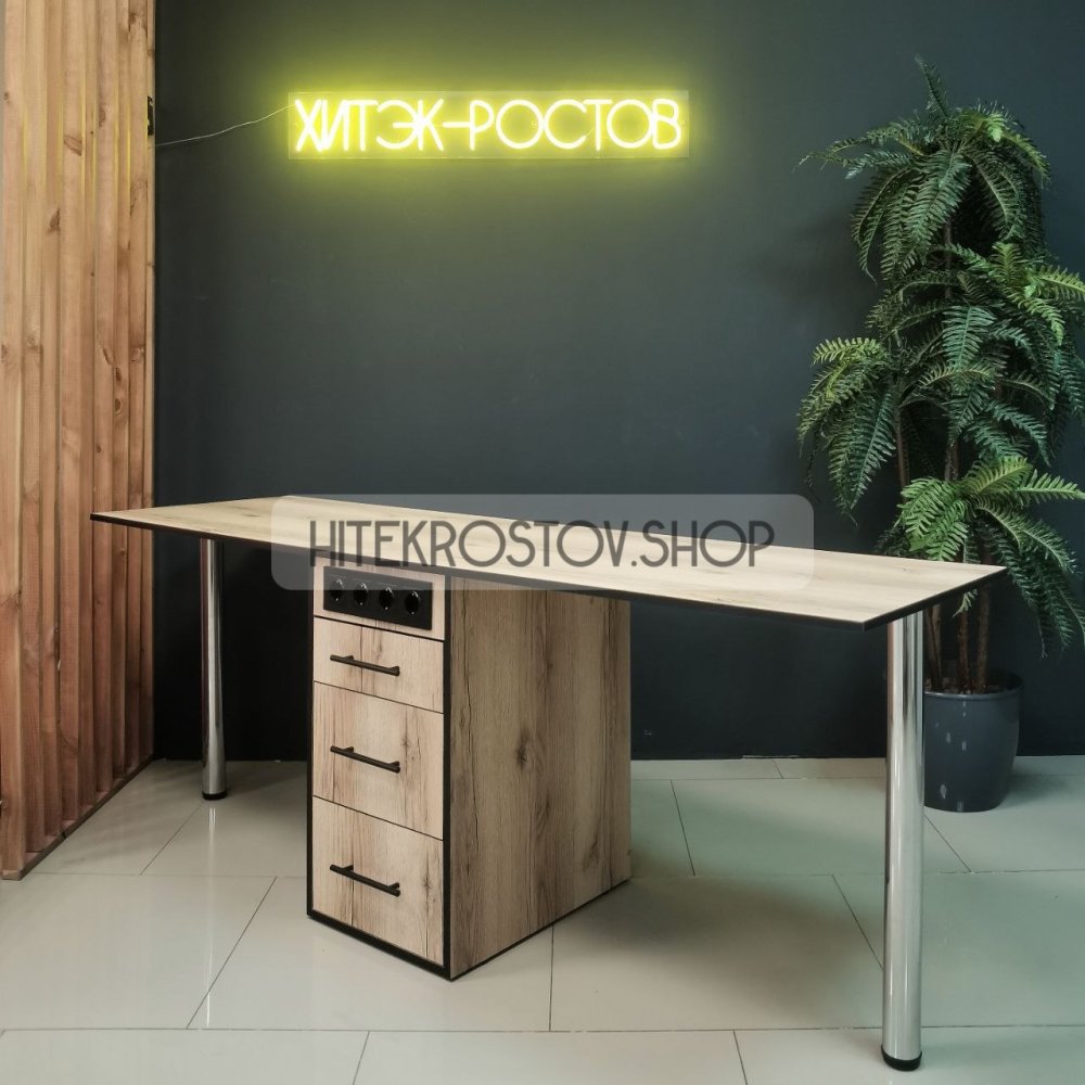 Стол маникюрный двойной №3 складной + 4 розетки фото