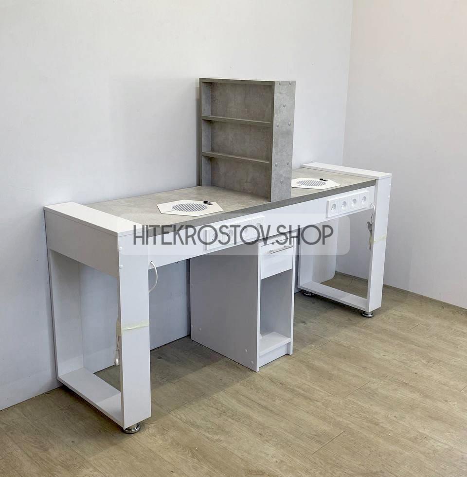 Стол маникюрный двойной №6 + 8 розеток фото