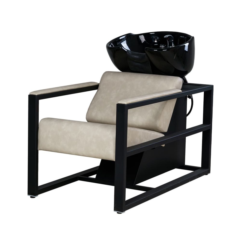 Мойка парикмахерская Дуглас, черный каркас (раковина глубокая) фото