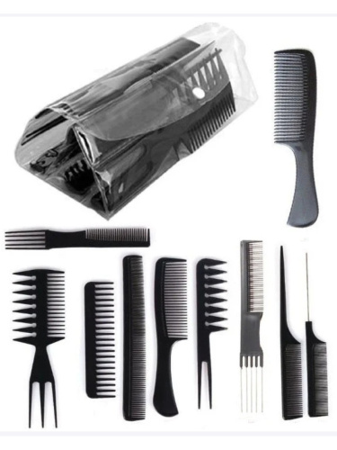 Набор расчесок парикмахерский TNL 10 шт фото