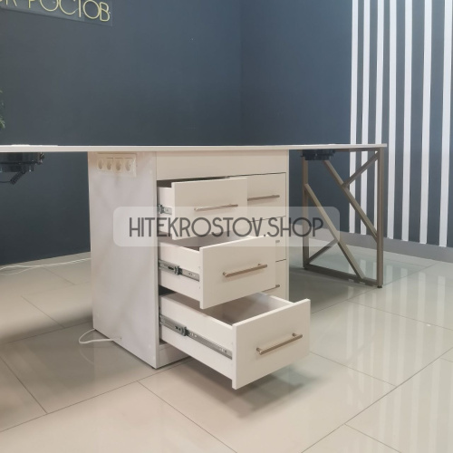 Стол маникюрный двойной №8 + 8 розеток фото