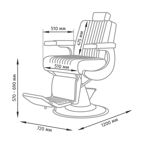 Кресло барбера Челленджер (Китай) фото