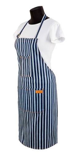 Фартук Цирюльник с карманами - голубая джинса фото