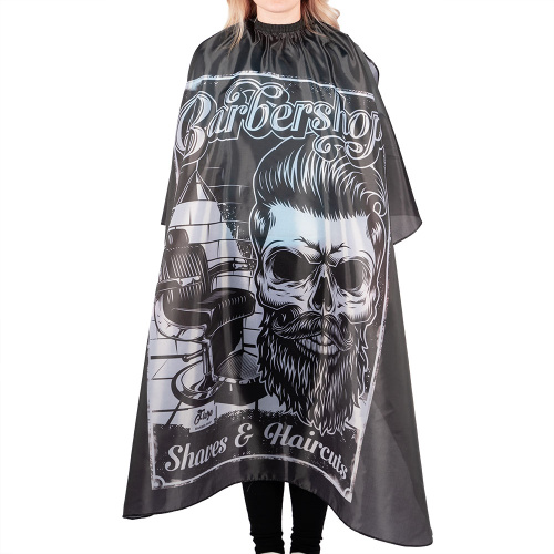 Пеньюар парикмахера - черный череп фото