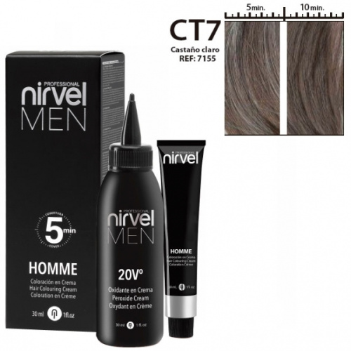 Краситель для волос мужской светло-каштановый CT-7 (Homme Hair / Light Chestnut) 30+30 мл фото
