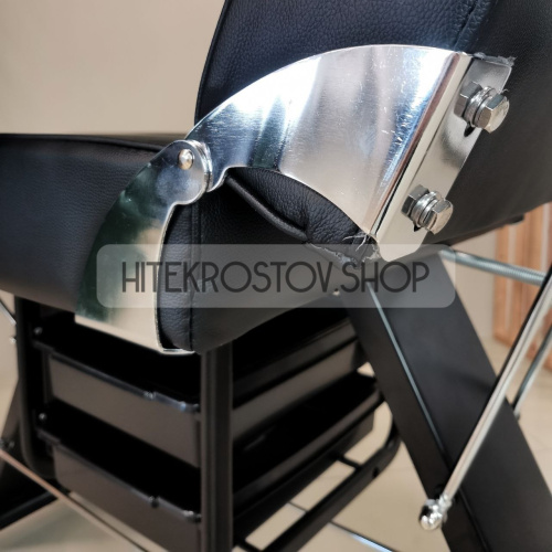 Кушетка косметологическая REST с лотками (черная) фото
