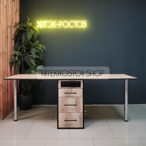 Стол маникюрный двойной №3 складной + 4 розетки фото