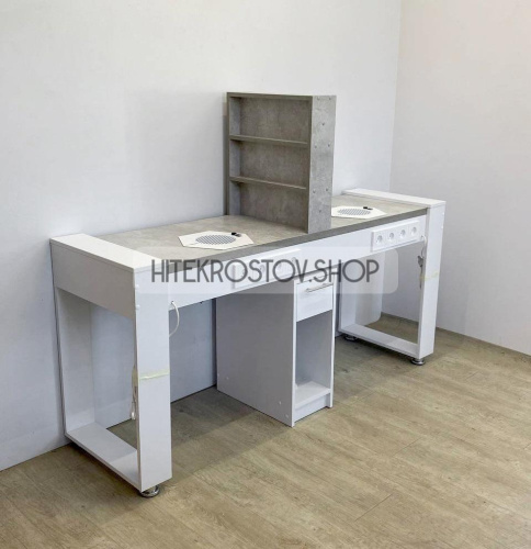 Стол маникюрный двойной №6 + 8 розеток фото