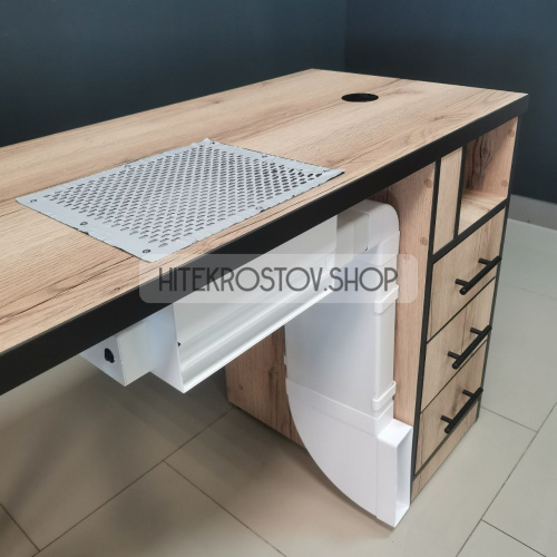 Стол маникюрный №64 + 4 розетки + вытяжка POLARUS фото