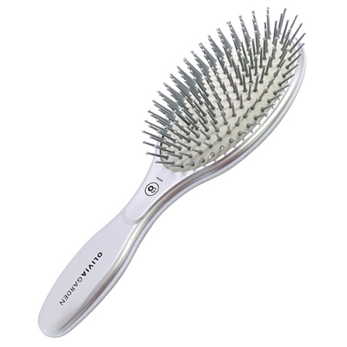 Щётка EXPERT CARE OVAL Nylon Bristles Silver с керамической поверхностью фото