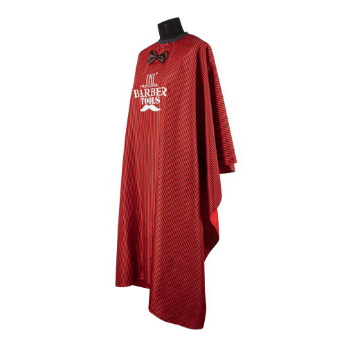 Пеньюар парикмахера красный в полоску фото