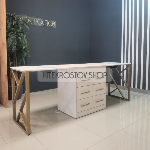 Стол маникюрный двойной №8 + 8 розеток фото