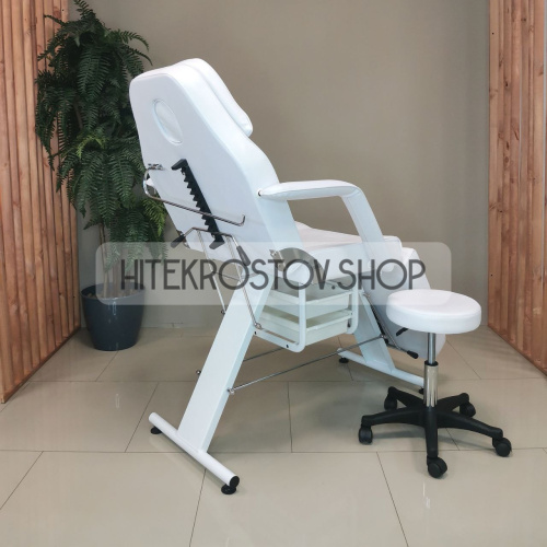 Кушетка косметологическая REST с лотками (белая) фото