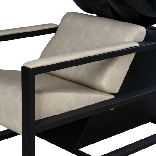 Мойка парикмахерская Дуглас, черный каркас (раковина глубокая) фото