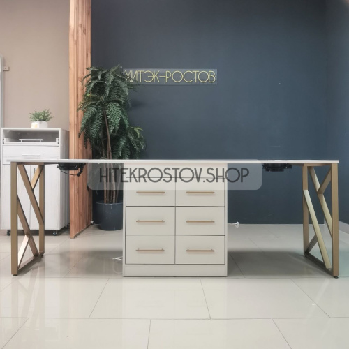 Стол маникюрный двойной №8 + 8 розеток фото