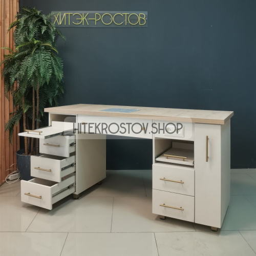 Стол маникюрный №63 + 6 розеток + вытяжка  фото