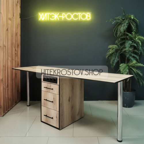 Стол маникюрный двойной №3 складной + 4 розетки фото