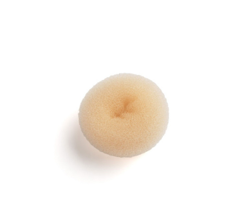 Валик для причесок нейлоновый 80 мм (бежевый, черный) фото