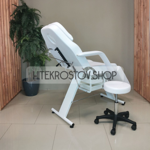 Кушетка косметологическая REST с лотками (белая) фото