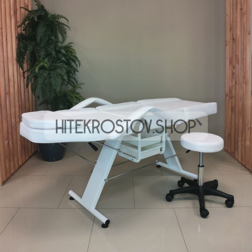 Кушетка косметологическая REST с лотками (белая) фото