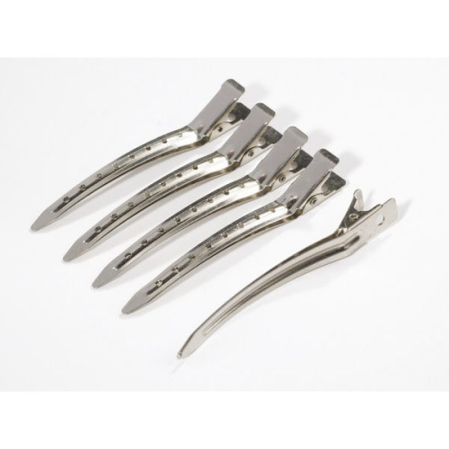 Зажим серебрист метал. 8,1см (10шт)  фото