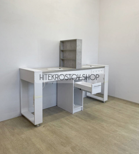 Стол маникюрный двойной №6 + 8 розеток фото