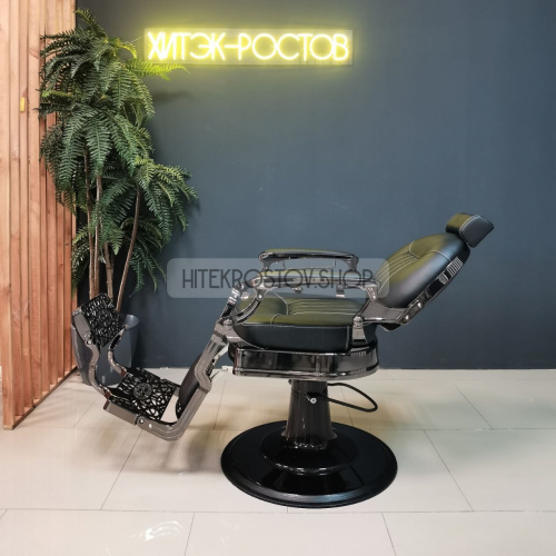Кресло барбера CAESAR Black Сhrome Black VIP01 фото