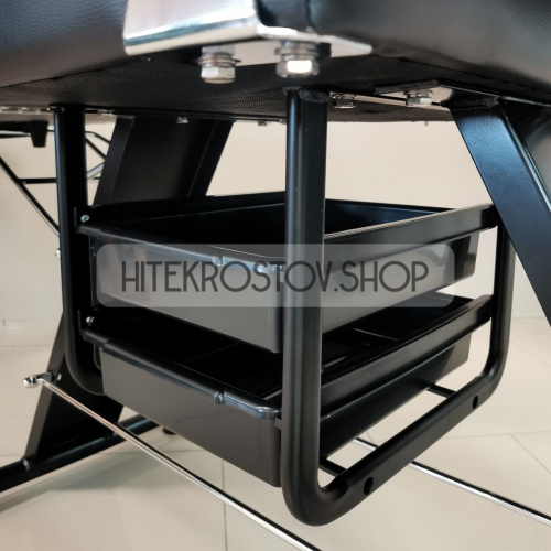 Кушетка косметологическая REST с лотками (черная) фото