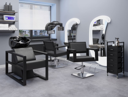 Кресло парикмахерское Дуглас, черный каркас фото