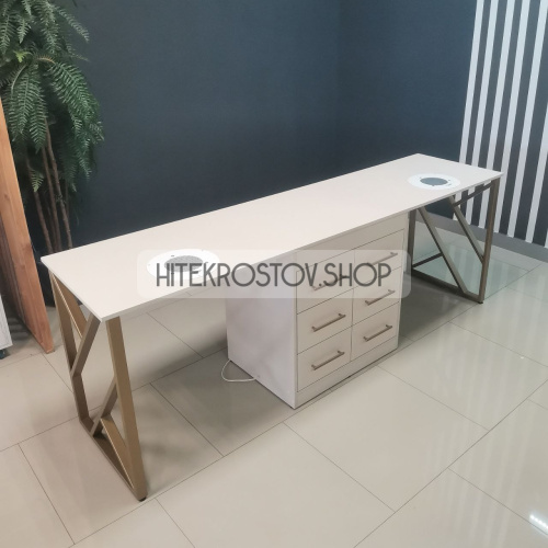 Стол маникюрный двойной №8 + 8 розеток фото