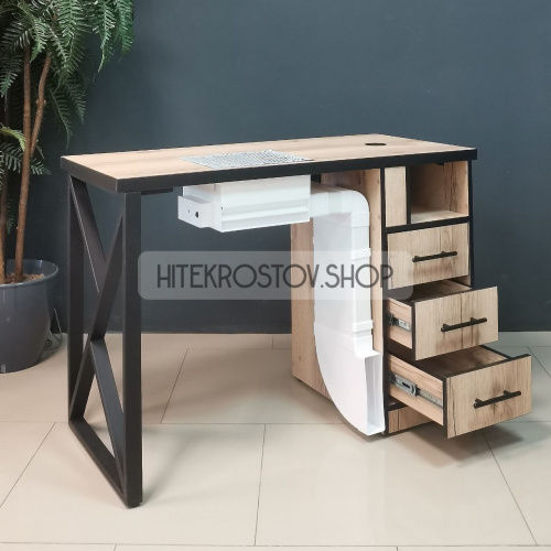 Стол маникюрный №64 + 4 розетки + вытяжка POLARUS фото