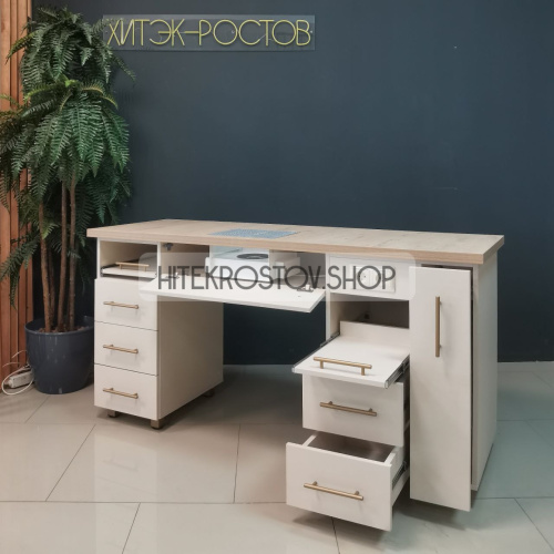 Стол маникюрный №63 + 6 розеток + вытяжка  фото
