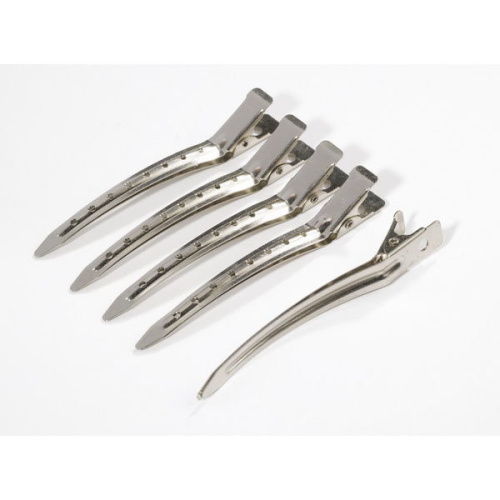 Зажим серебрист метал. 8,1см (10шт)  фото