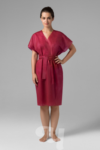 Халат-кимоно б/рук спандб бордо 10шт фото