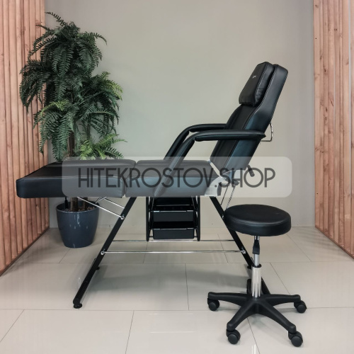 Кушетка косметологическая REST с лотками (черная) фото