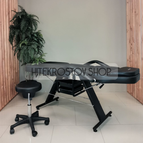 Кушетка косметологическая REST с лотками (черная) фото
